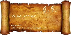 Galba Verner névjegykártya
